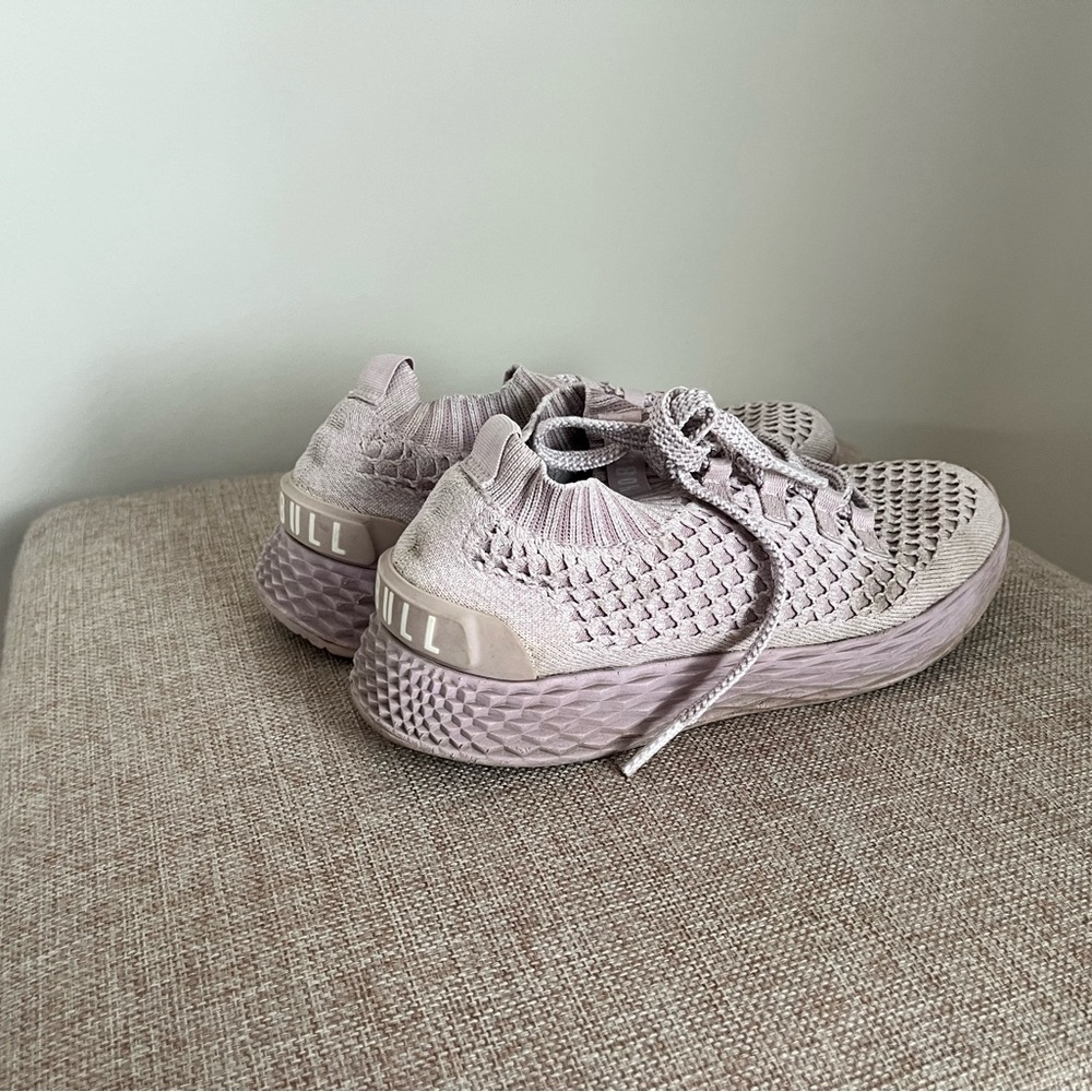 NoBull Women's Knit Lace-Up Athletic Sneakers in Light Mauve